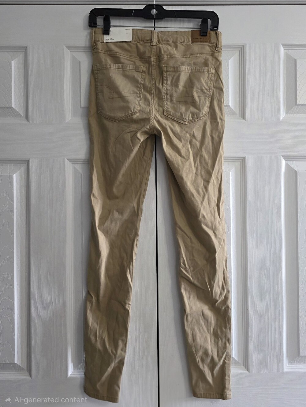 American Eagle AE Stretch High-Waisted Jegging Khaki Tan Women's Size 4 Long - Picture 4 of 6